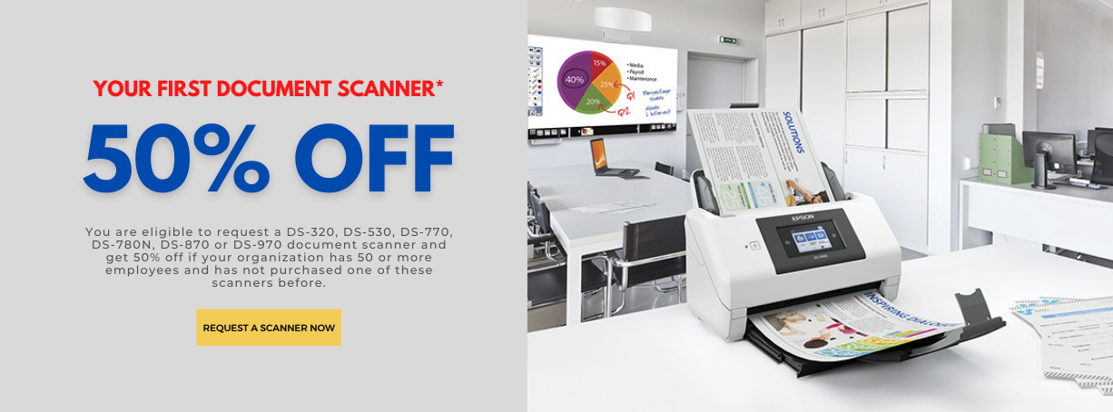 50% Off Your First Epson Scanner Order
